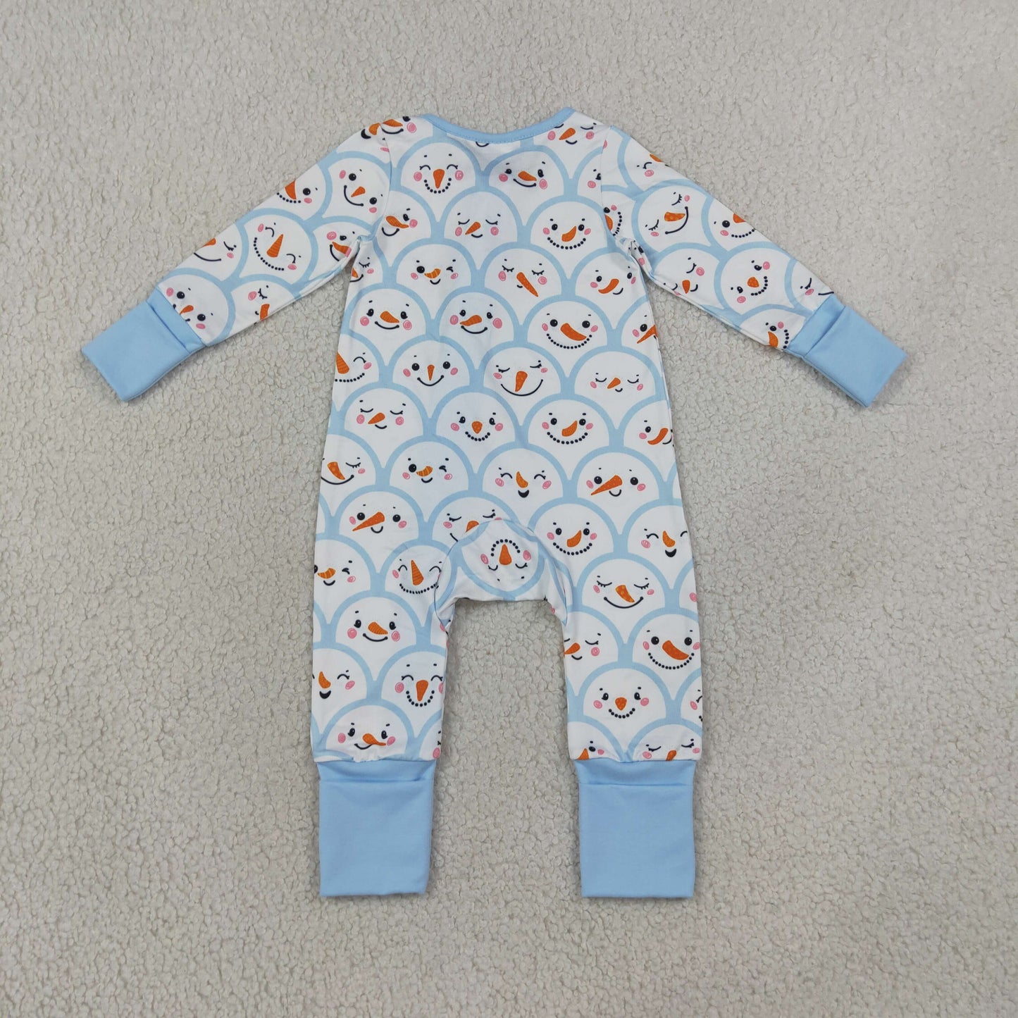Baby Boys Kids Long Sleeves Christmas Zipper Sleeper Footie Romper Blue Clothes RTS