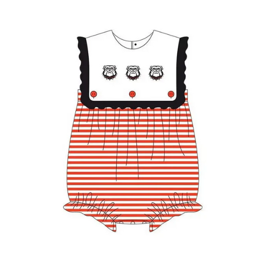 Baby Girl Dogs Team Stripes Romper