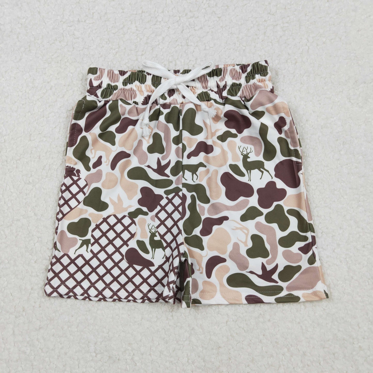 Boys Kids Toddler Ducks Dogs Deer Camo Drips Summer Shorts Bottoms RTS
