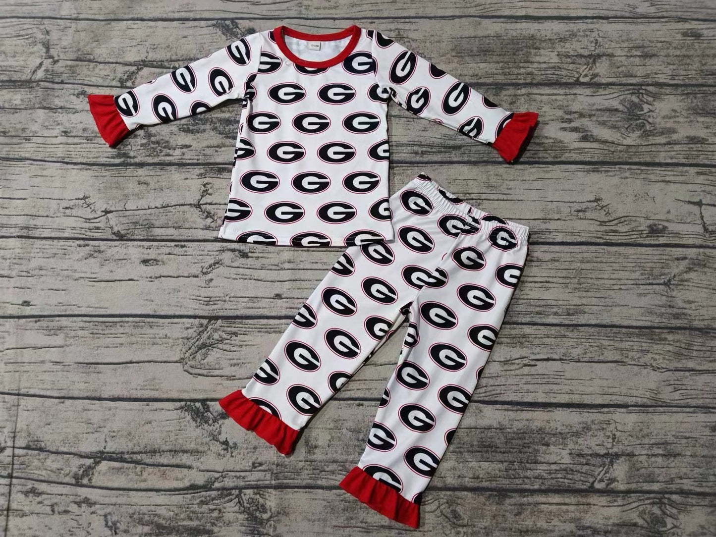 Baby Girl Long Sleeves G Team Shirt Pants Team Pajamas Set Moq 5