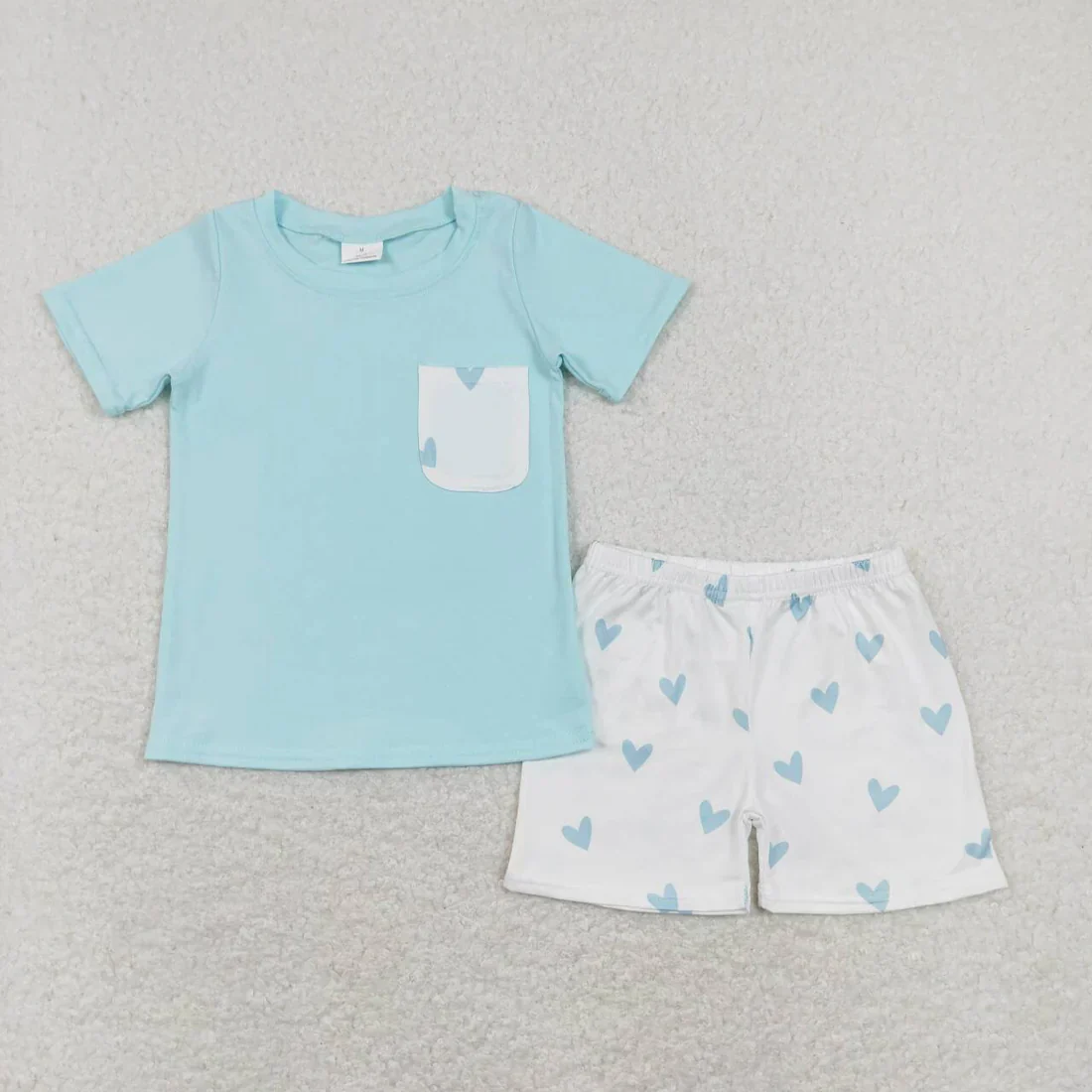 Baby Boy Girl Valentines Hearts Sibling Romper Clothes Set