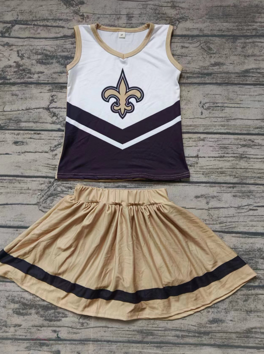 Baby Girl Team Sleeveless Shirt Short Skirt Set