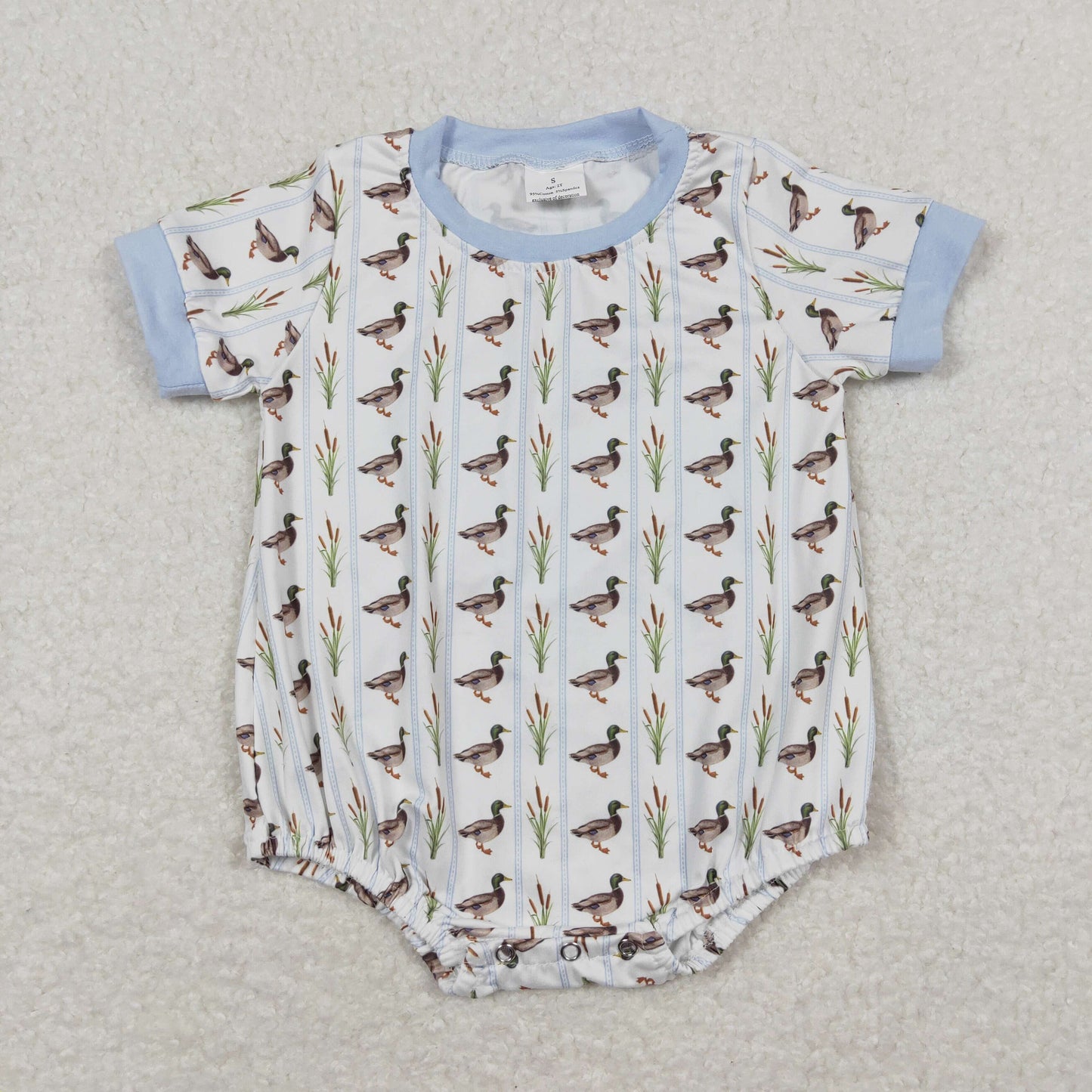 Baby Boy Short Sleeves Ducks Bubble One Piece Summer Romper