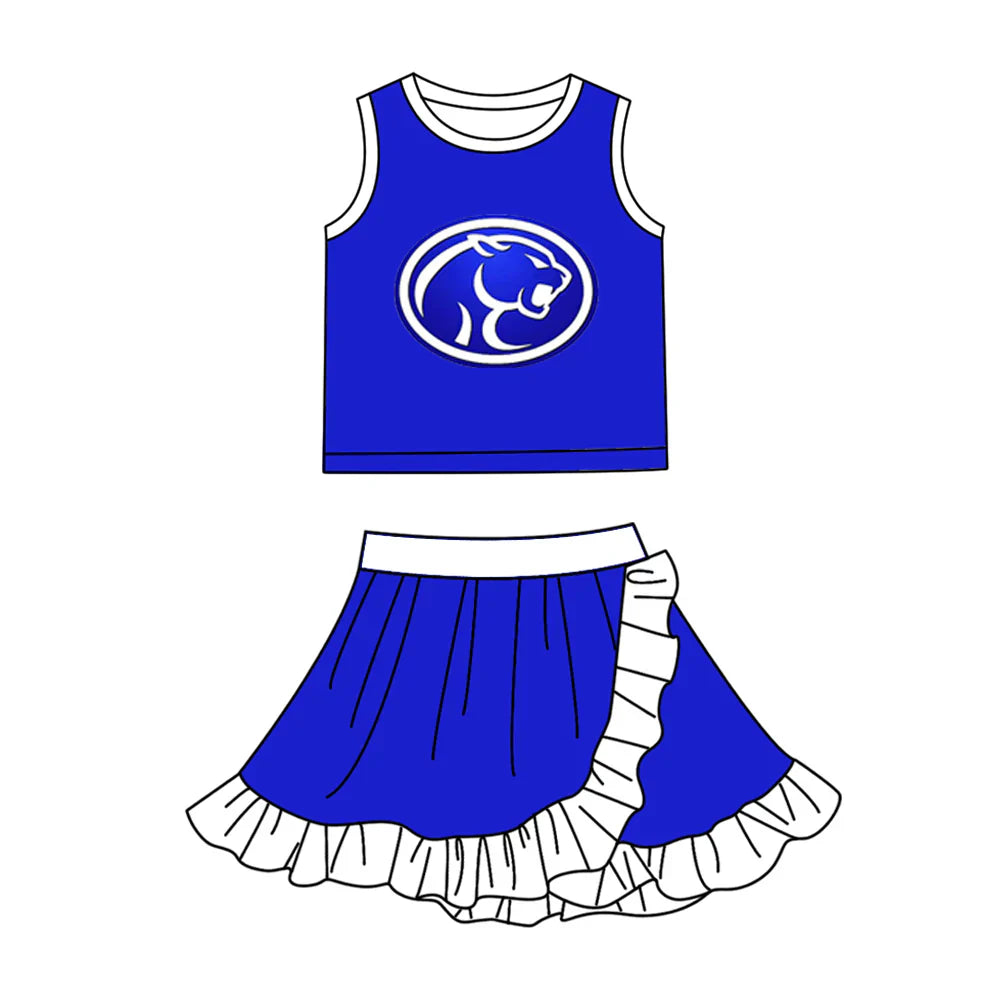 ( Moq 5 Each Style ) Sibling Baby Girls Kids Lions Shirt Skirt Shorts Team Set Clothes