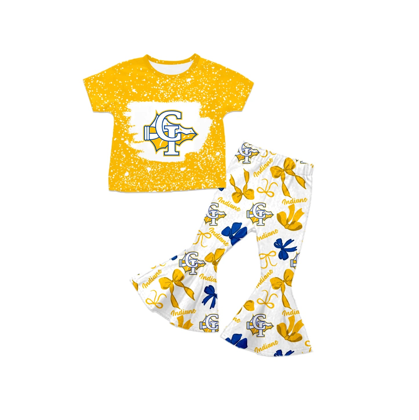( Moq 5 each style ) Baby Girl Team Sibling Yellow Bows Dress Set 7.24