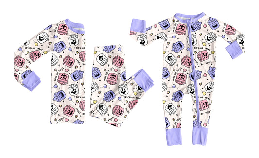 ( Moq 5 Each Style ) Baby Girl Toddler Halloween Sibling Pajamas Romper Set