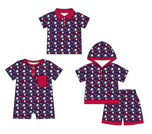Baby Boy Short Sleeves Baseball Sibling Romper Clothes Set ( Moq 5 Each Design ) 12.3