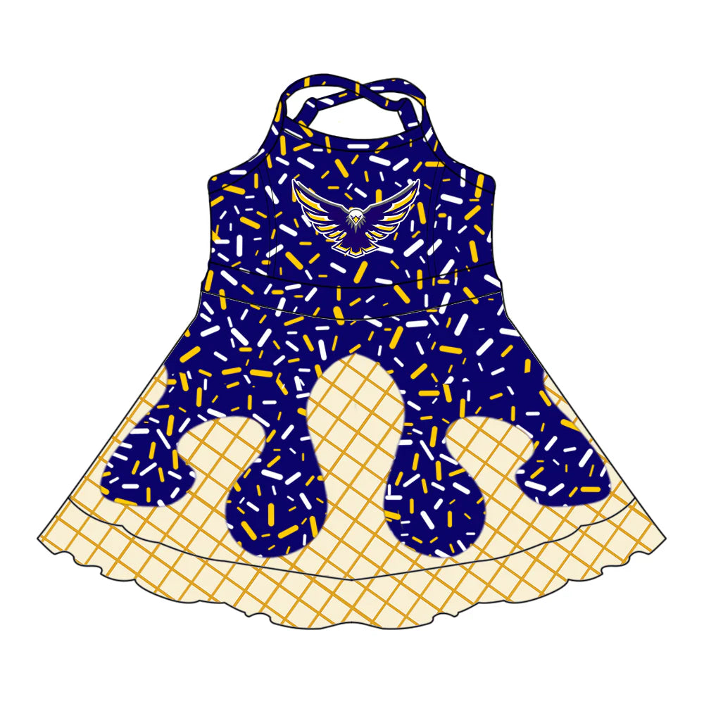 ( Moq 5 each style ) Baby Boy Girl Summer Team Sibling Eagles Drip Bows Shorts Shirt Dress Set 7.25