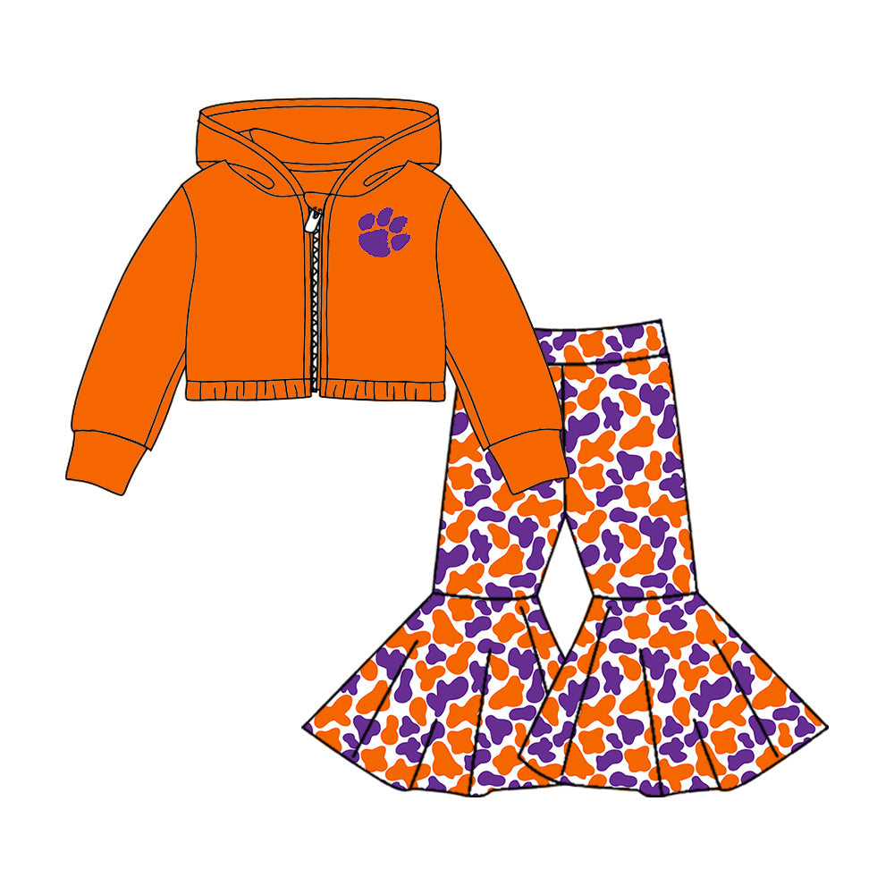 ( Moq 5 each style ) Baby Boy Girl Team Sibling Purple Orange Camo Set 8.7