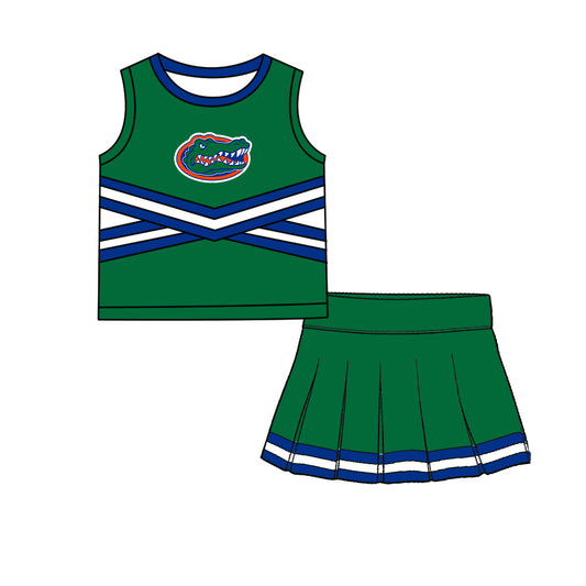 ( Moq 5 ) Baby Girls Kids Sleeveless Vest Skirt Shots Team Set Clothes