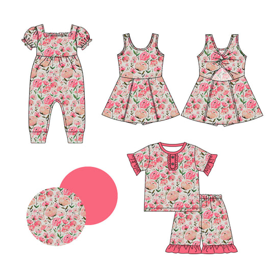 Baby Girl Flower Pink Sibling Romper Dress Set ( Moq 5 Each Style ) 1.2