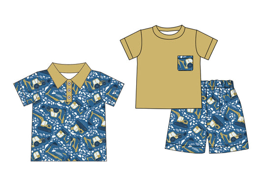 ( Moq 5 Each Style ) Baby Boy Short Sleeves Sibling Shirt Set 3.31