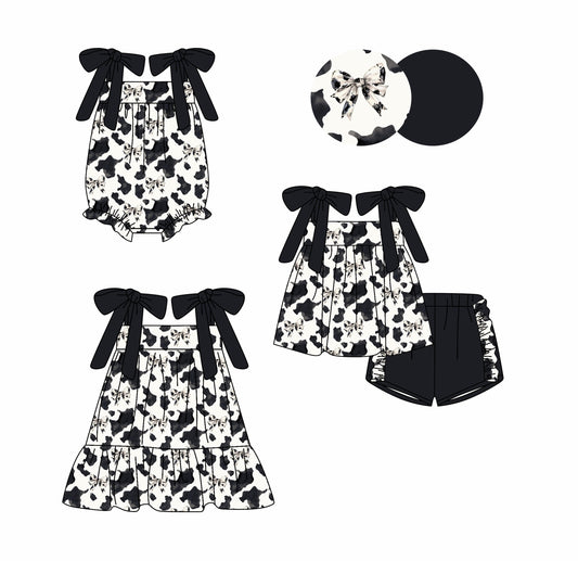 Baby Girl Straps Western Bows Sibling Romper Dress Set ( Moq 5 Each Style ) 3.20