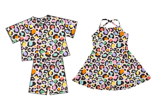 Baby Girl Colorful Leopard Summer Sibling Dress Set ( Moq 5 Each Style ) 3.19