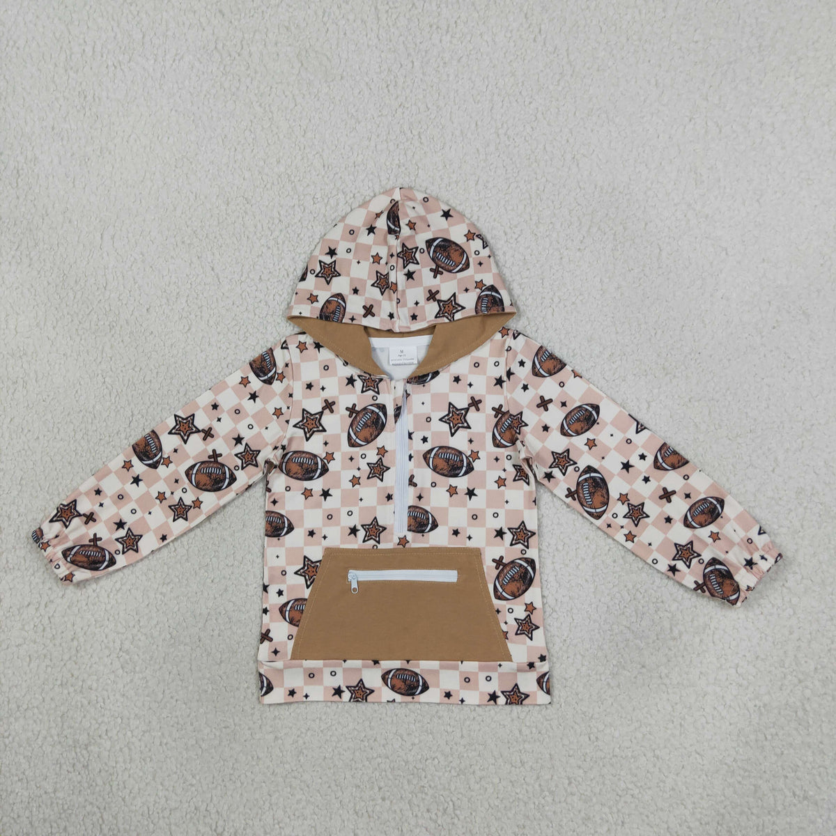 Baby Boy Long Sleeves Football Stars Hoodie Zipper Pocket Shirt Tops RTS