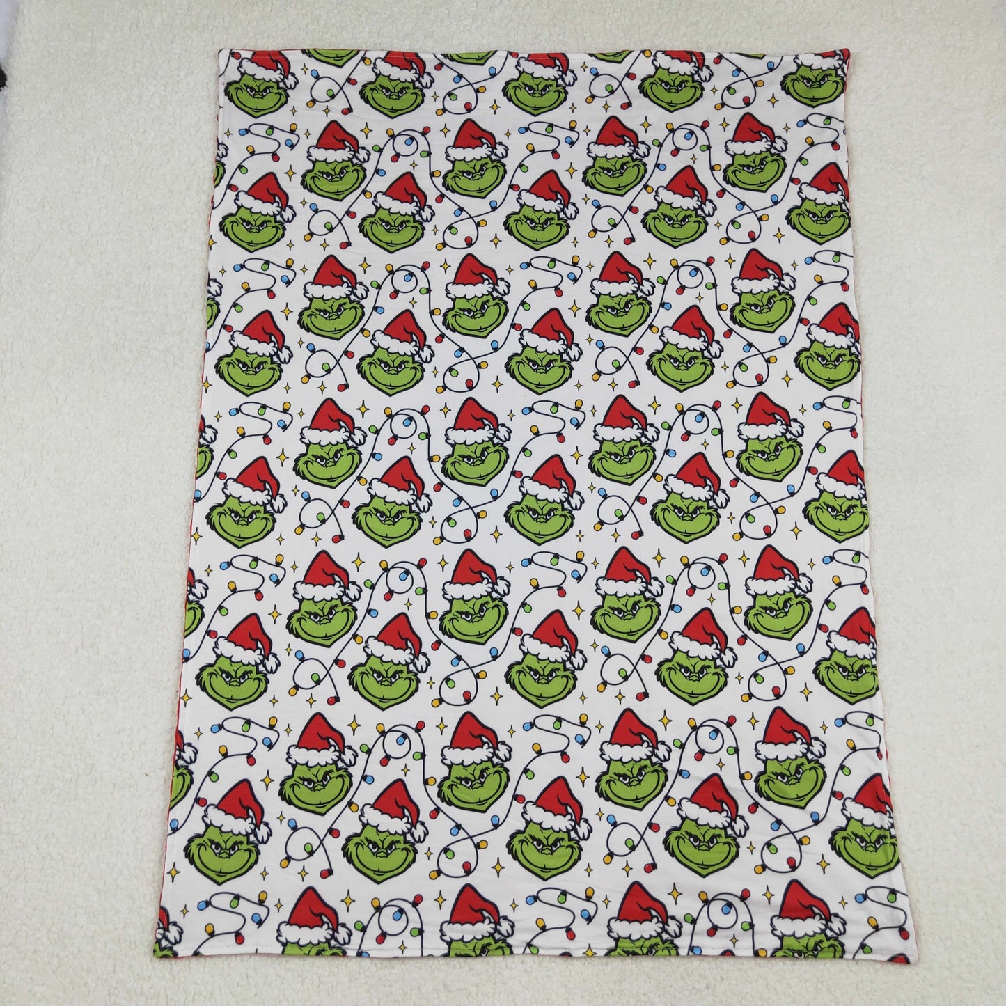 Baby Kids Toddler Green Face Lights Christmas Blanket RTS