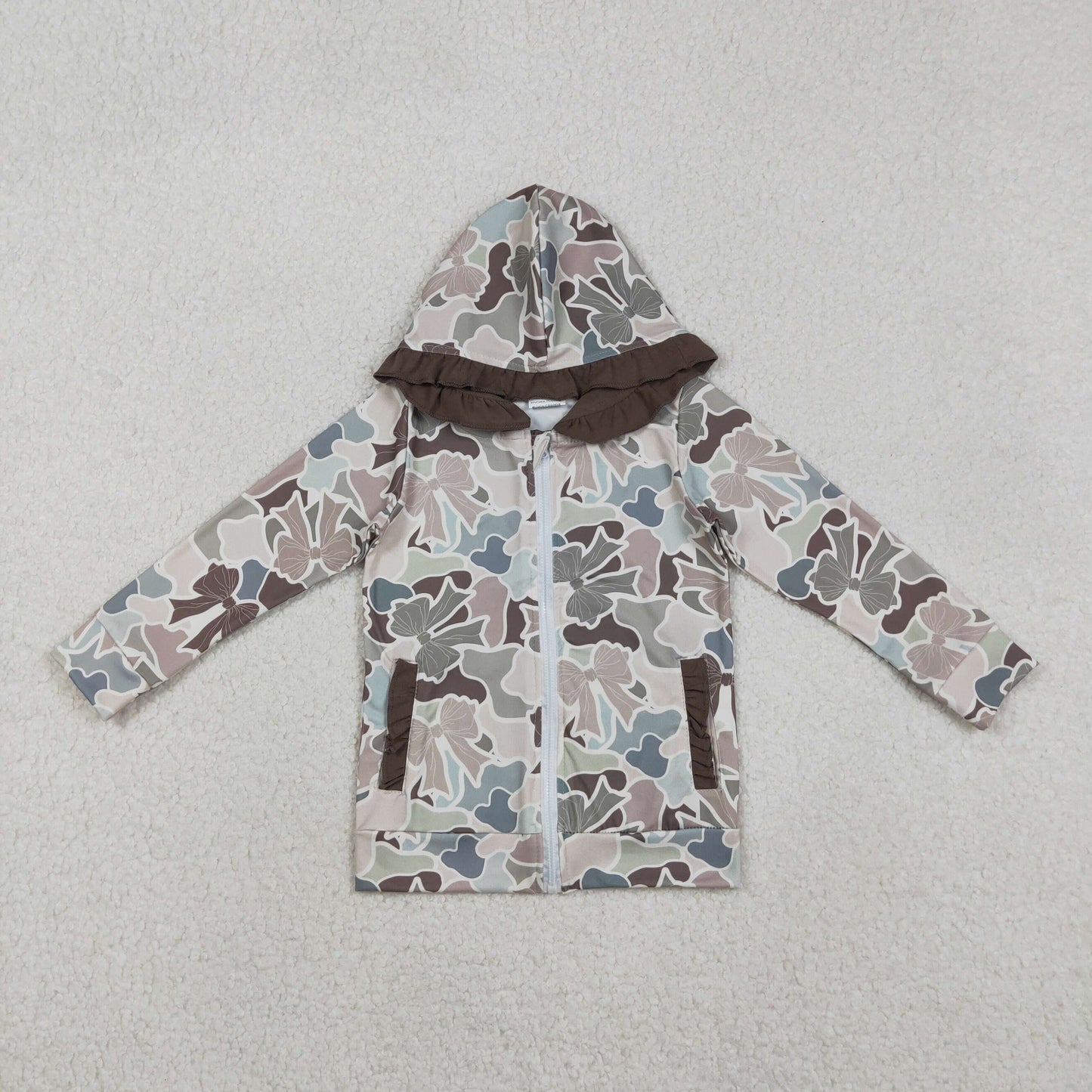 Baby Girls Kids Dogs Ducks Deer Camo Zipper Hoodie Pockets Hunting Cardigan Tops RTS
