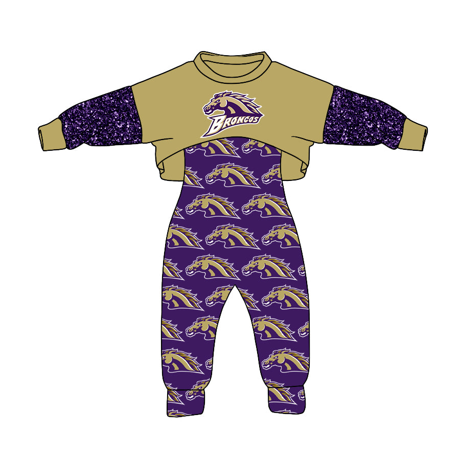 Baby Girl Short Sleeves Team Shirt Jumpsuit Clothes Set Moq 5