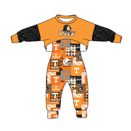 ( Moq 5 ) Baby Girl Long Sleeves Dog Tops T Team Jumpsuit Set