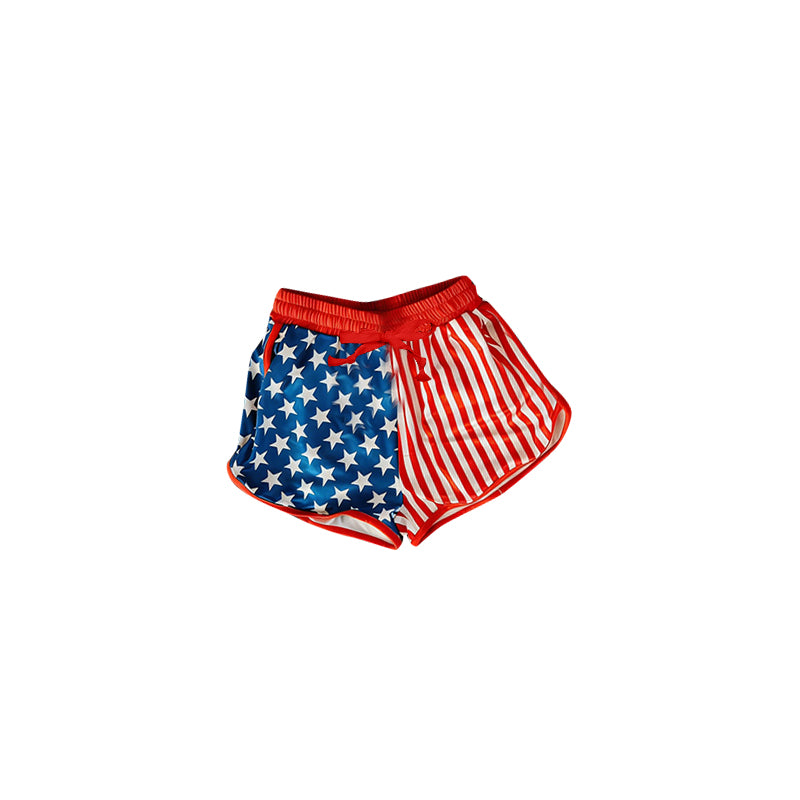 ( Moq 5 ) Preorder Baby Girls Kids 4th of July Stars Stripes Summer Shorts Bottoms