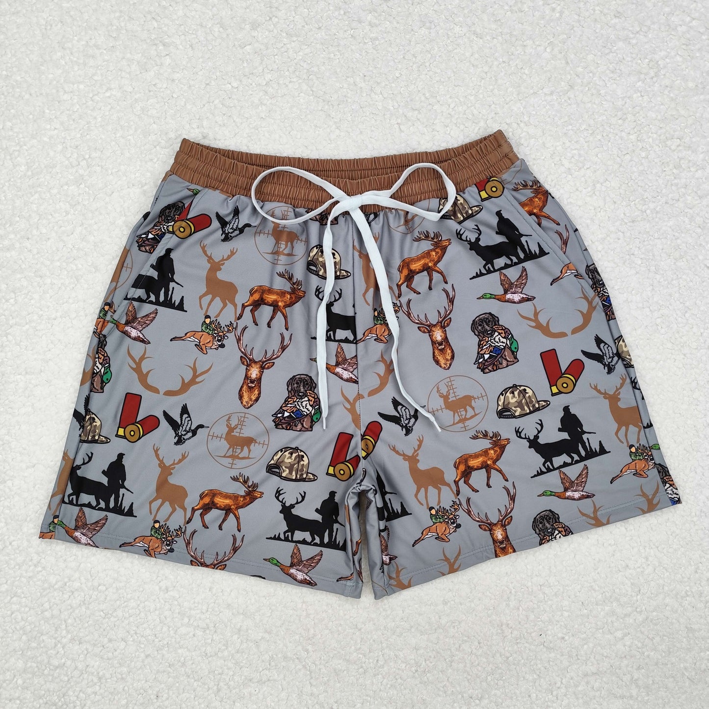 Daddy and Me Baby Boy Adult Swim Trunks Dog Duck Deer Hunting Pocket Shorts Swimsuit Swimwear