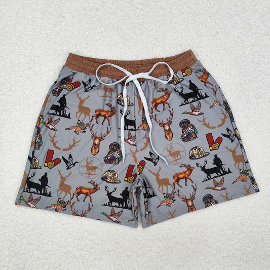 Adult Men Dog Duck Deer Hunting Swim Trunks Shorts