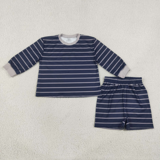Baby Girls Kids Long Sleeves Stripes Shirt Shorts Black Set Yoga Active Clothes RTS
