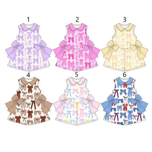 Baby Girl Toddler Sleeveless Bows Sibling Jumpsuit ( Moq 5 Each Style ) 4.1