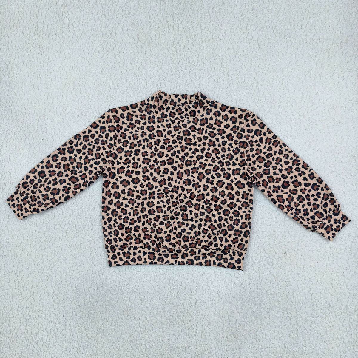 Baby Girls Kids Long Sleeves Leopard Yoga Active Shirt Mock Neck Tops RTS
