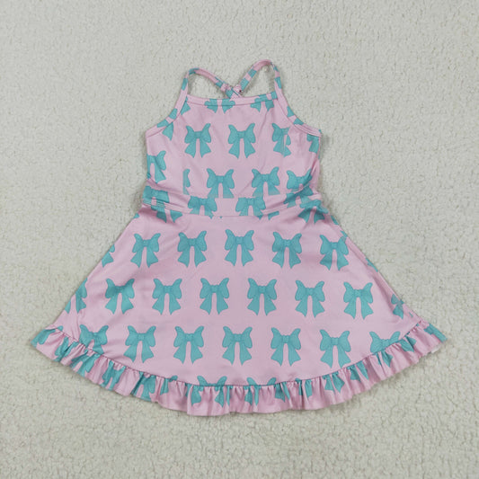 Baby Girl Athletic Yoga Bows Ruffle Active Wear Skort Dress RTS