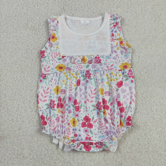 Baby Girls Infant Sleeveless Floral Summer Bubble Romper RTS