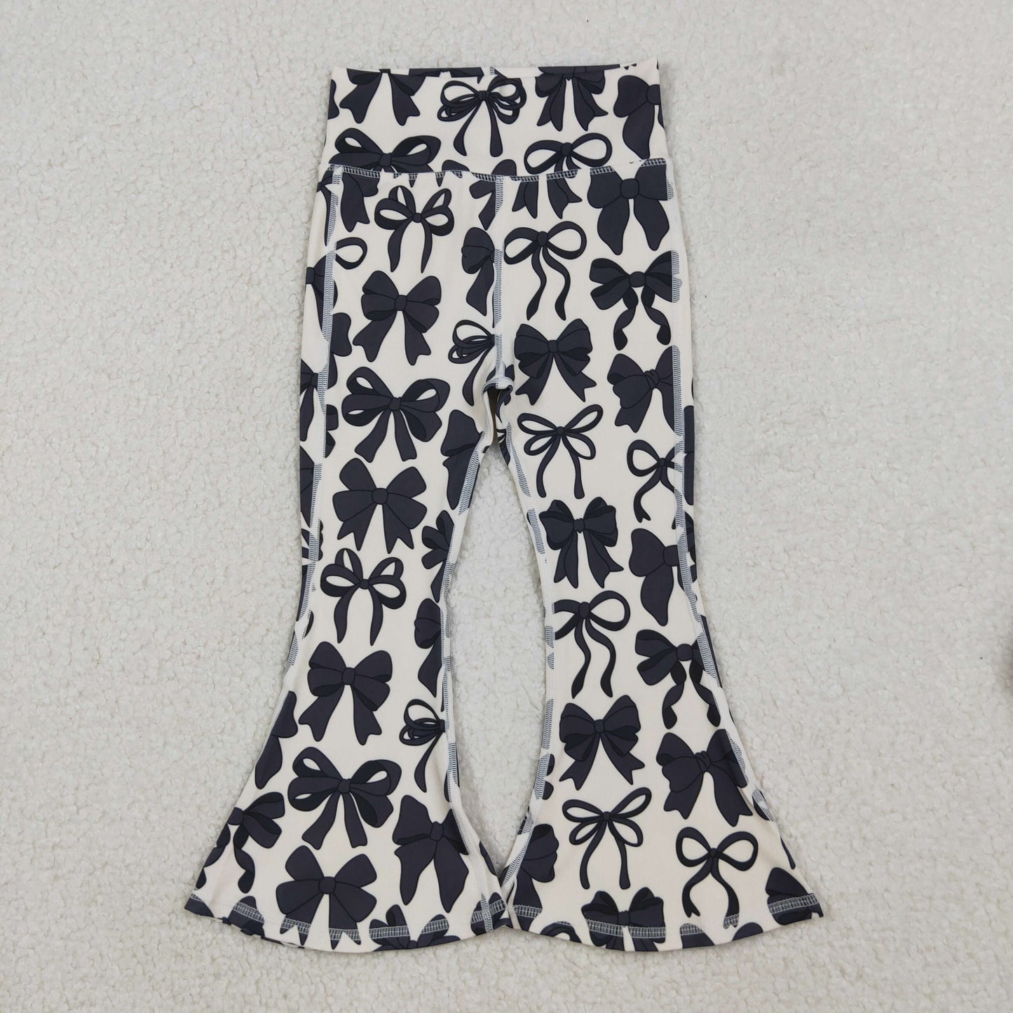 Baby Girl Black Bows Yoga Active Kids Wear Bell Pants RTS