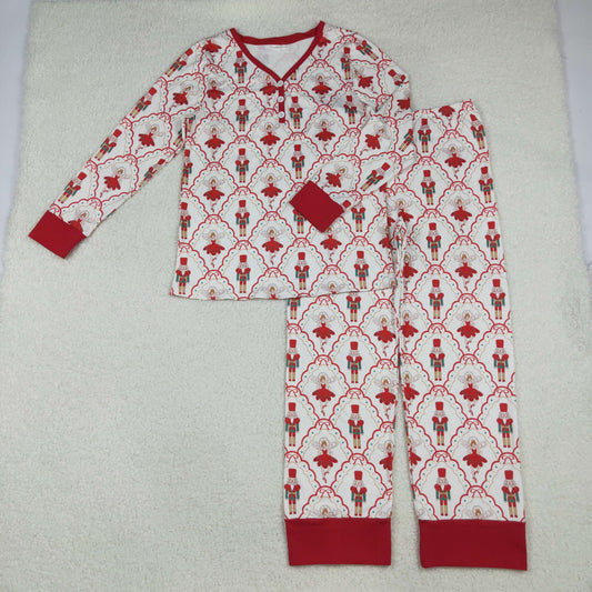 Adult Woman Soldier Bows Shirt Pants Christmas Pajamas Clothes Set RTS