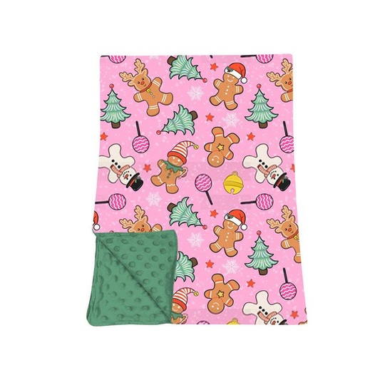 ( Moq 5 ) Preorder Baby Girls Kids Gingerbread Tree Christmas Blanket