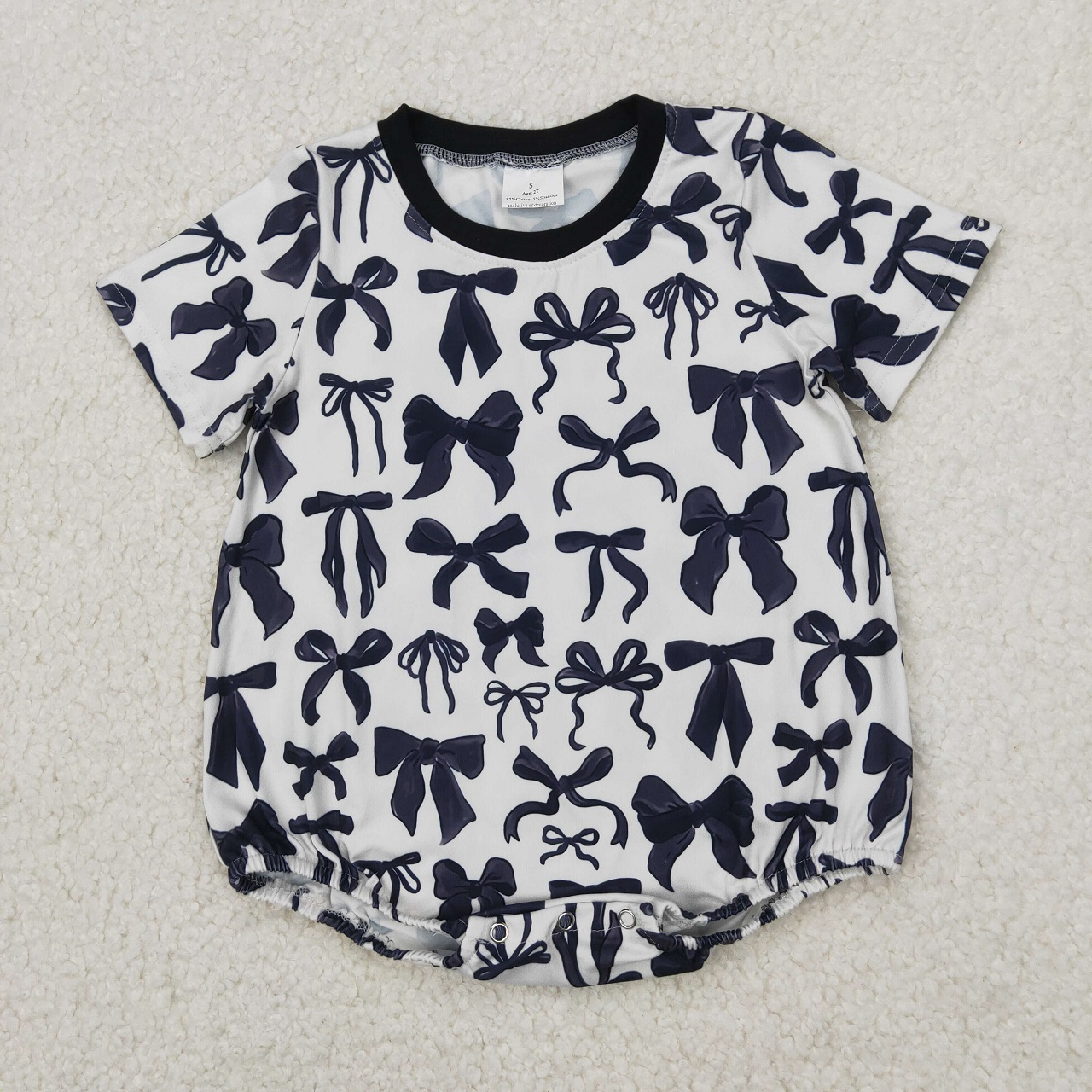 Baby Girl Black Bows Sibling Jumpsuit Pajamas Set Clothes RTS