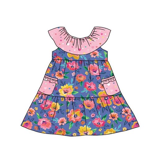 Moq 3 Pre-order GSD0940 Baby Girl Floral Pocket Dress