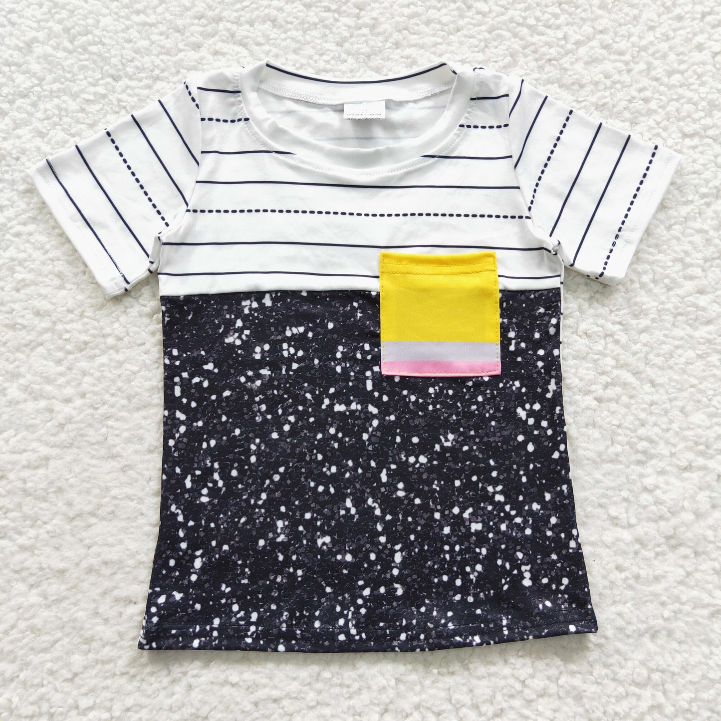 BT0235 Baby Boy Summer Short Sleeves Back To School Tops Shirt