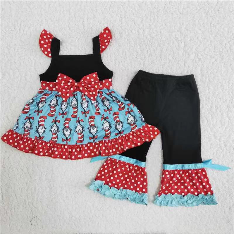 Promotion Baby Girl Dr Reading Ruffle Pants Set