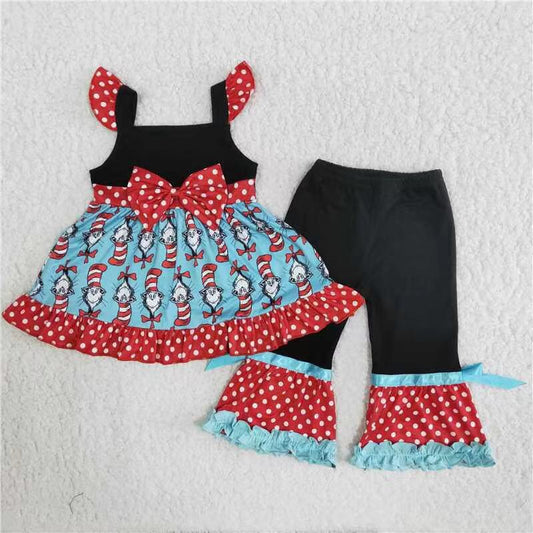 Promotion Baby Girl Dr Reading Ruffle Pants Set