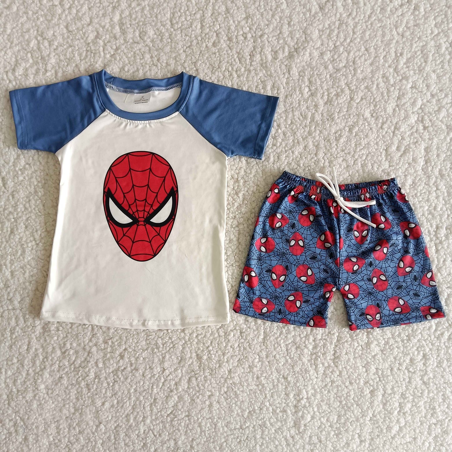 Promotion Baby Boy Short Sleeves Shirt Cartoon Shorts Outfit RTS