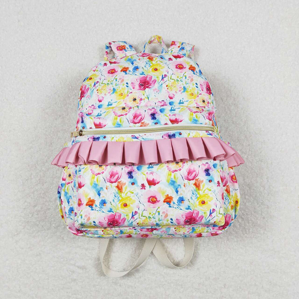 Baby Girl Kids Flower Ruffle Backpack Sibling Bags
