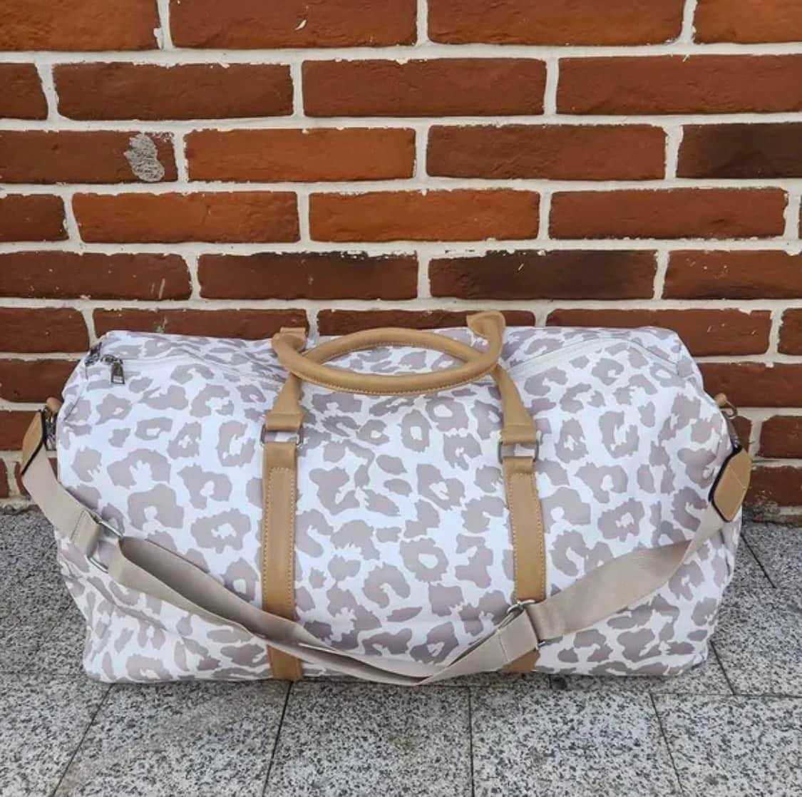 Pre-order Kids Adult Khaki Leopard Travel Gym Bags