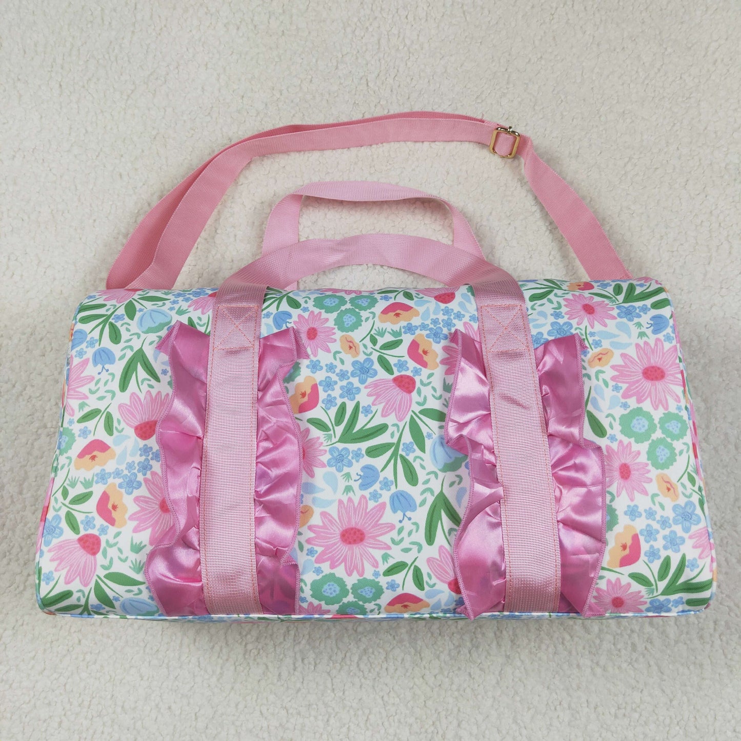 Kids Girl Adult Ruffle Flower Gym Duffle Bag Sibling Bags