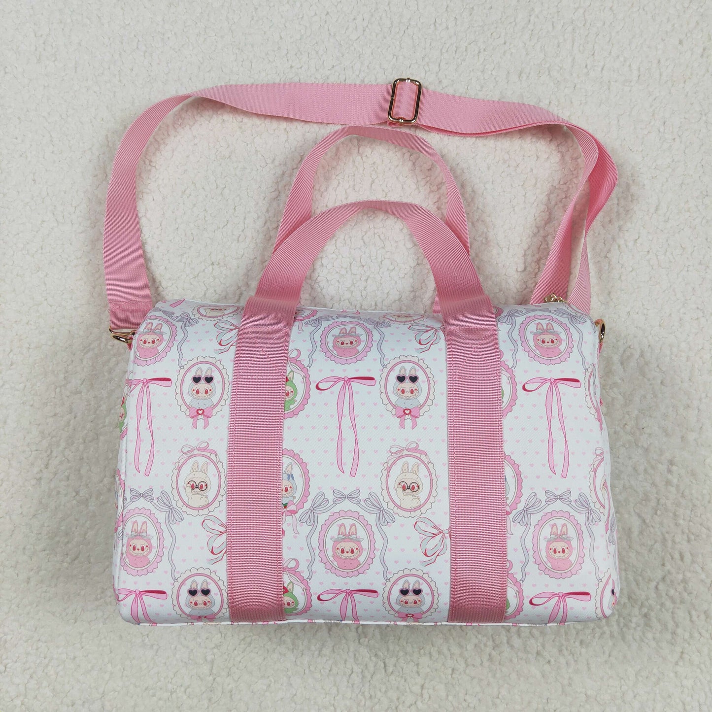 Kids Girl Adult Women Smile Bows Sibling Duffel Gym Bags