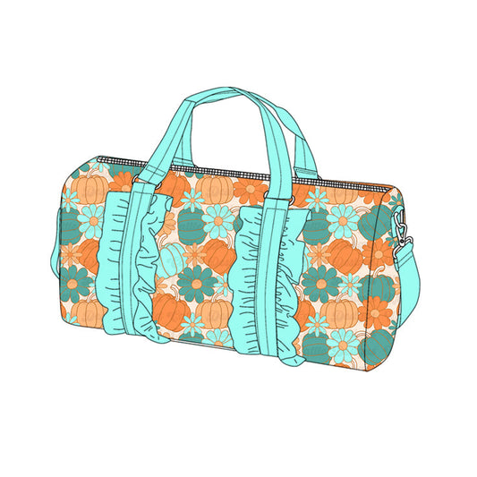 ( Moq 10 ) Preorder Kids Girl Adult Ruffle Pumpkins Flower Gym Bags