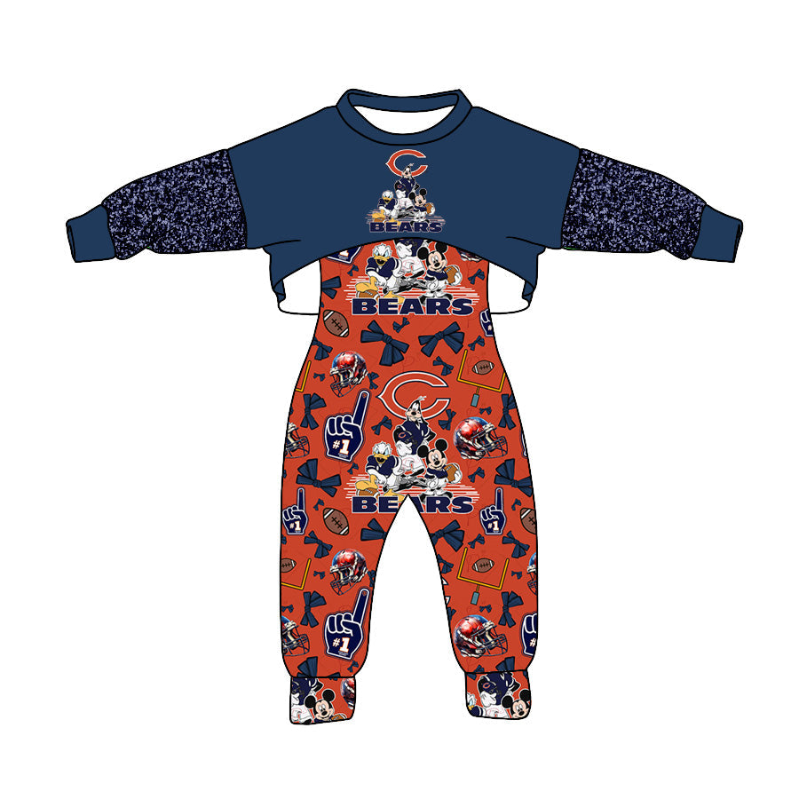 Baby Girl Team Jumpsuit Cartoon Set