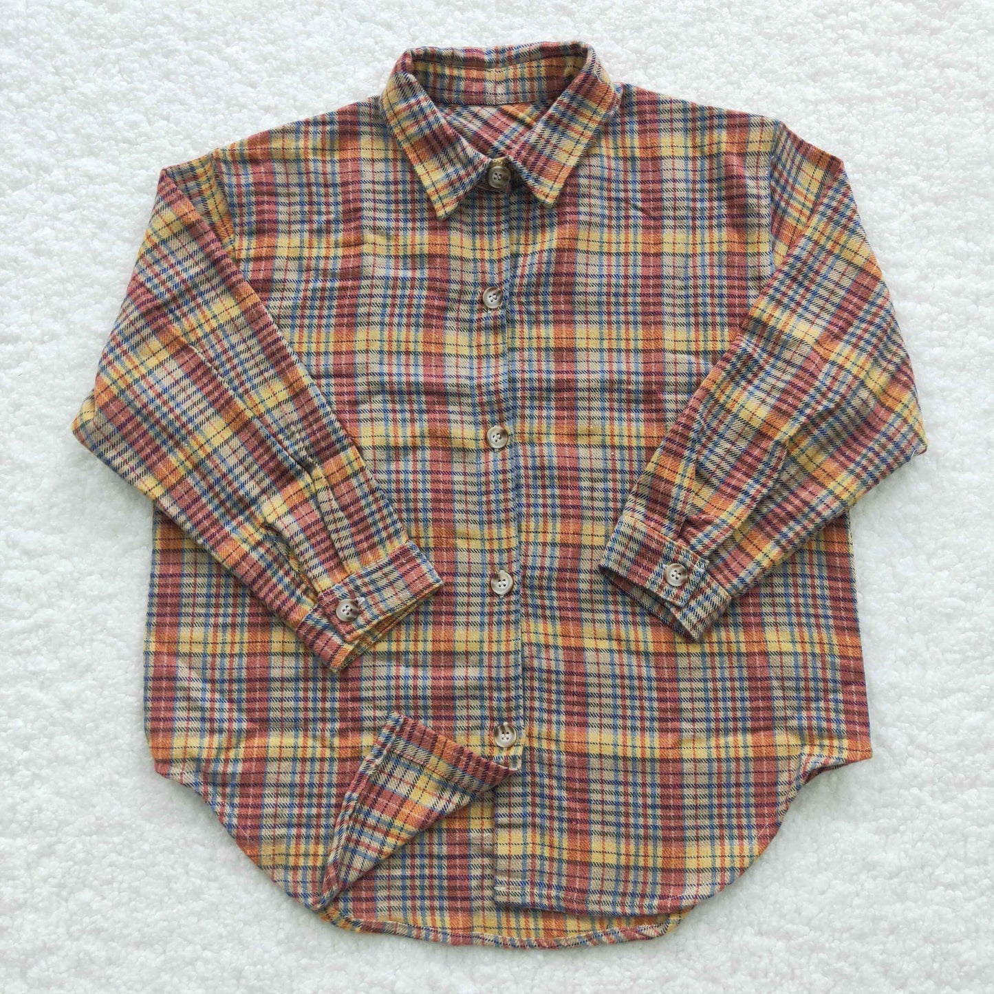 BT0241 Baby Kids Long Sleeves Plaid Cardigan Coat