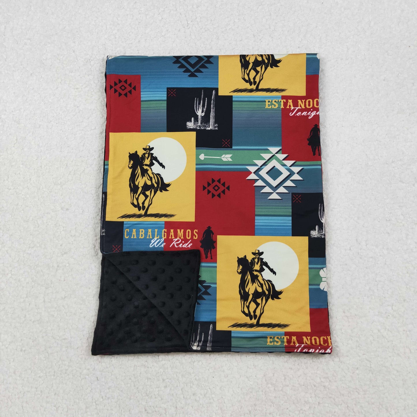 Sibling Baby Boys Girls Kids Cow Cactus Boots Western Blankets RTS