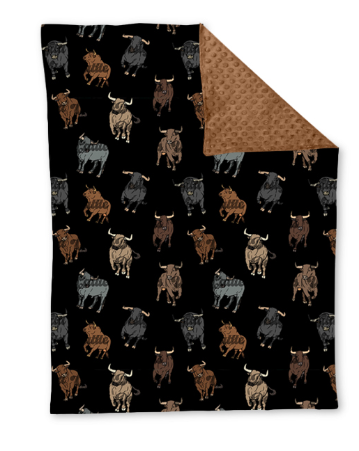 Pre-order Baby Boy Toddler Western Black Cows Minky Blanket