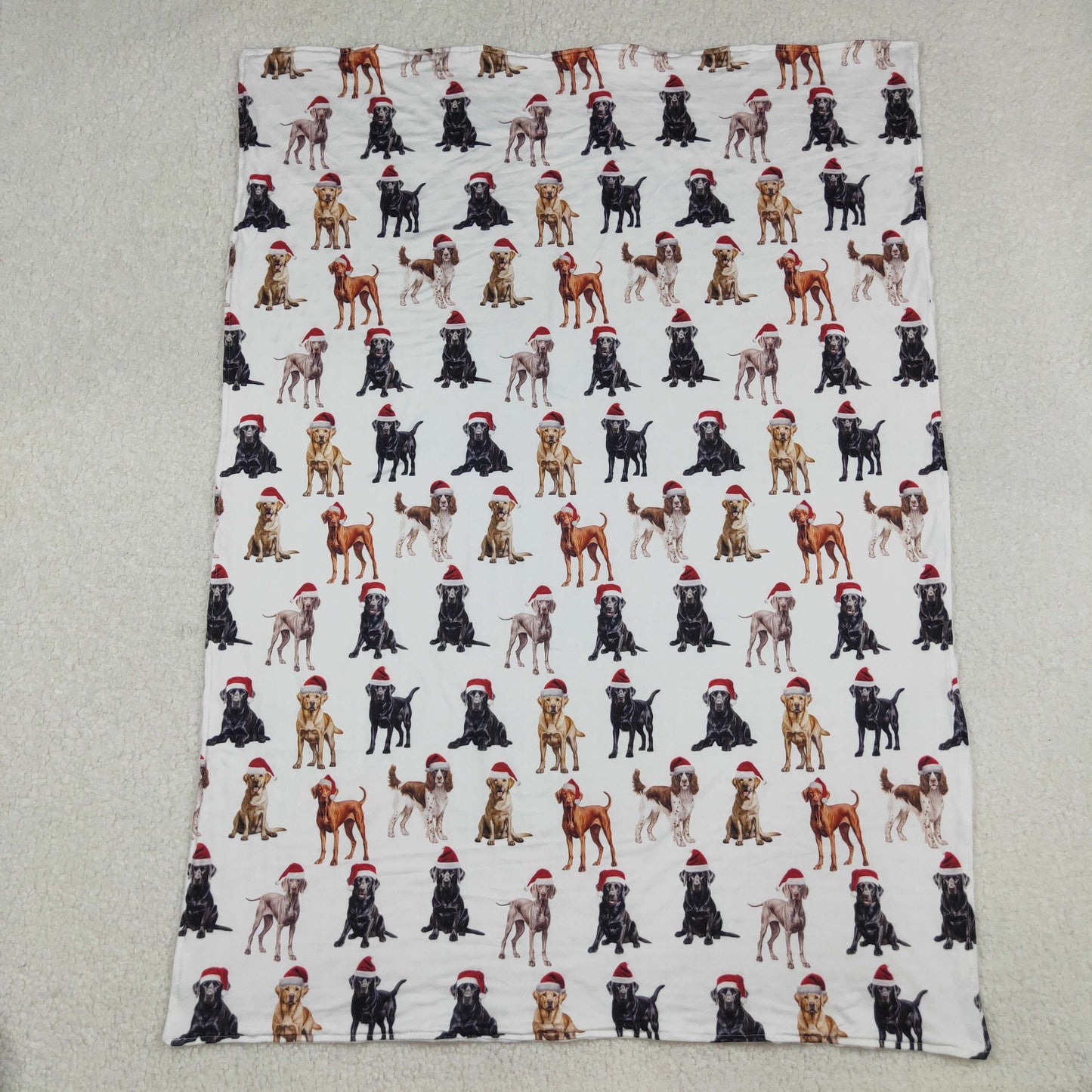 Sibling Baby Boys Girls Kids Dogs Tree Santa Pattern Christmas Blankets RTS